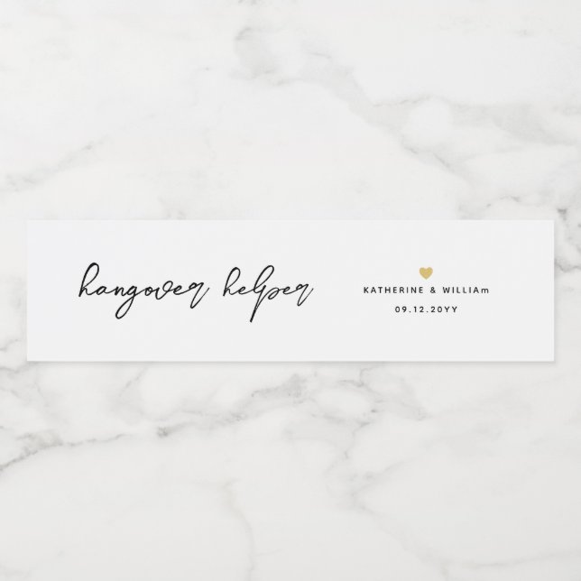 Rótulo De Garrafa De Vinho Helper Chic Hangover (Rótulo Único)