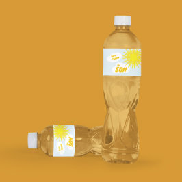 Rótulo De Garrafa De Vinho Here Comes The Son Boy Baby Shower