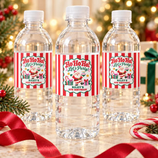Rótulo De Garrafa De Vinho Ho Ho Ho Papai Noel Natal Aniversário Vermelho Bra