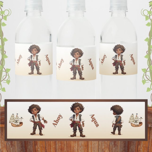 Rótulo De Garrafa De Vinho Ho Marinheiros! Boy Pirate Birthday (Criador carregado)