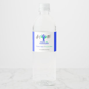 Rótulo De Garrafa De Vinho Hope in Harmony Water Bottle Label