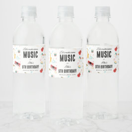 Rótulo De Garrafa De Vinho Instrumentos Musicais Tema Música Festa de Anivers