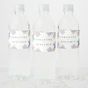 Rótulo De Garrafa De Vinho Iris Floral Wedding Elegante
