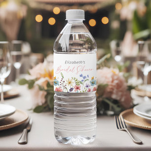 Rótulo De Garrafa De Vinho Jardim de Flores Silvestres de Borboletas Chá de N