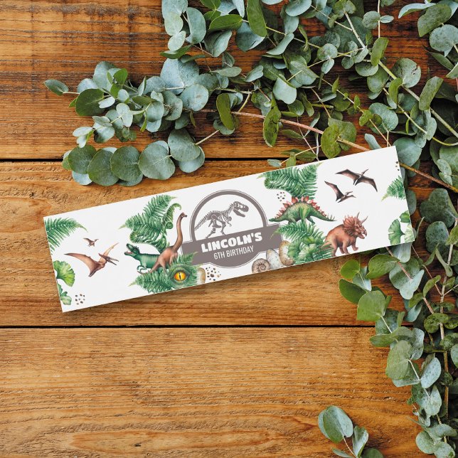 Rótulo De Garrafa De Vinho Jurassic Birthday (Criador carregado)