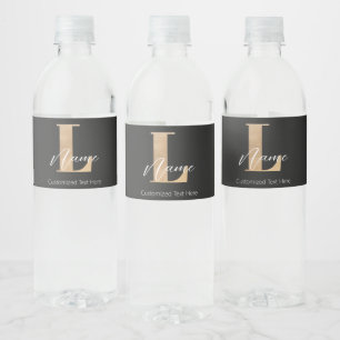 Rótulo De Garrafa De Vinho L & Name Iniciais Monogramados Modernos Personaliz