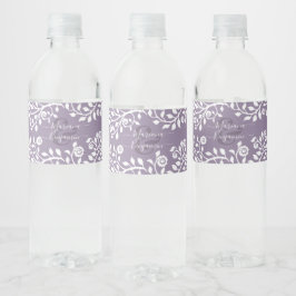Rótulo De Garrafa De Vinho Lavanda Elegante Boho Floral Personalizado Casamen