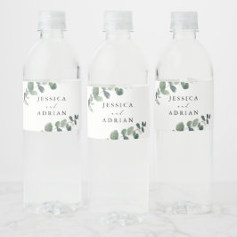 Rótulo De Garrafa De Vinho Leafy Green Elegance Wedding