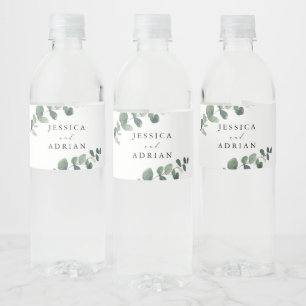 Rótulo De Garrafa De Vinho Leafy Green Elegance Wedding