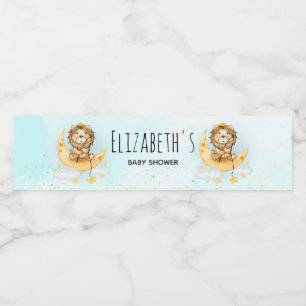 Rótulo De Garrafa De Vinho Leão-de-Cuta a pescar no Chá de fraldas da Lua