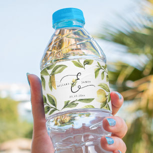 Rótulo De Garrafa De Vinho Lemon Sorrento Wedding