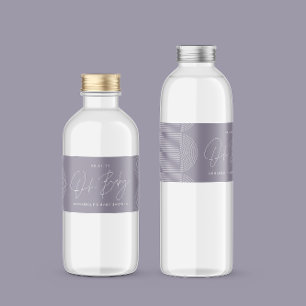 Rótulo De Garrafa De Vinho Lilac roxo elegante, roxo, com chá de fraldas