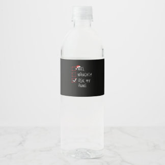 Rótulo De Garrafa De Vinho Lista de Natal Pergunte à Minha Tia Xmas Legal ou