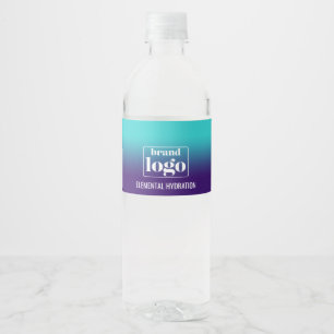 Rótulo De Garrafa De Vinho Logotipo Elemental Gradiente Água Azul Marinho Min