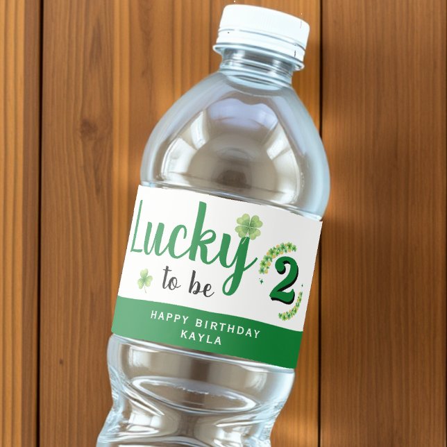 Rótulo De Garrafa De Vinho Lucky to be St Patrick's Day Clover Kids Birthday (Criador carregado)