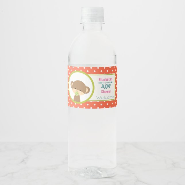 Rótulo De Garrafa De Vinho Macaco-Bebê-Castanho com Chá de fraldas-Pacificado (Frente)
