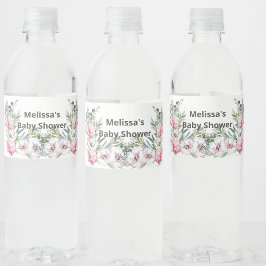 Rótulo De Garrafa De Vinho Magnolia, cor-de-rosa branca, personalizar
