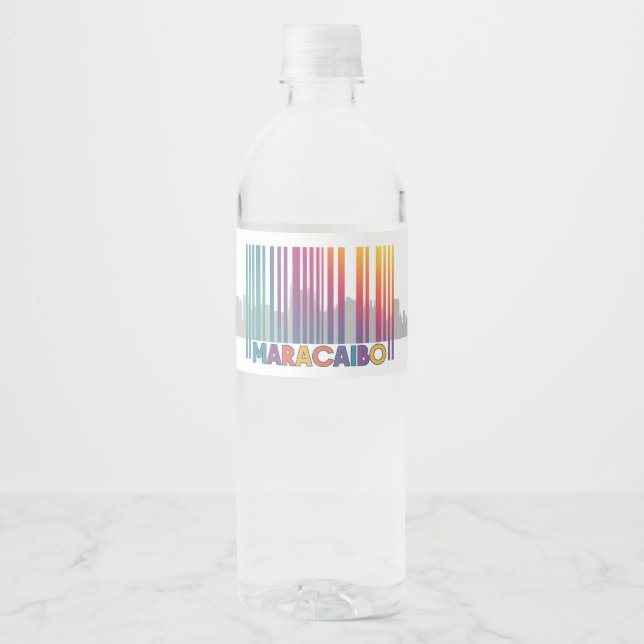 Rótulo De Garrafa De Vinho Maracaibo City Barcode Art Latin Pride (Frente)