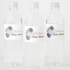Rótulo De Garrafa De Vinho Marinho azul pincel cor-de-rosa personalizado