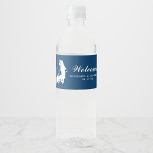 Rótulo De Garrafa De Vinho Marinho Newport RI Mapa da Garrafa de Água de Cas