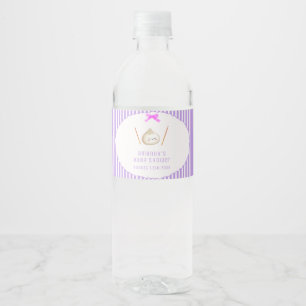 Rótulo De Garrafa De Vinho Menina Kawaii Roxa Arco Churrasco de Bebê Asiático