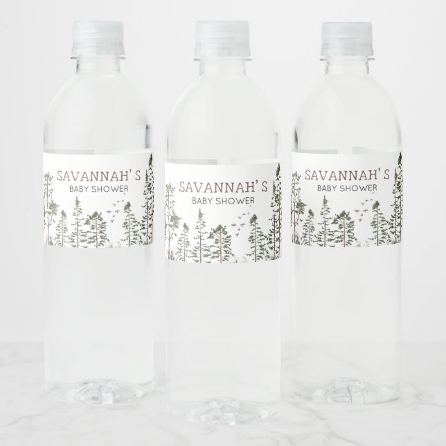 Rótulo De Garrafa De Vinho Menino Floresta Chá de Bebê (Garrafas)