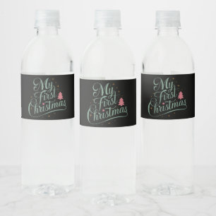 Rótulo De Garrafa De Vinho Minha Primeira Família Matriz de Natal Novato do N