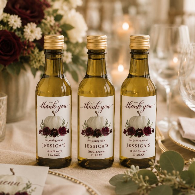 Rótulo de Garrafa de Vinho Miniatura de Abóbora Bo (Criador carregado)