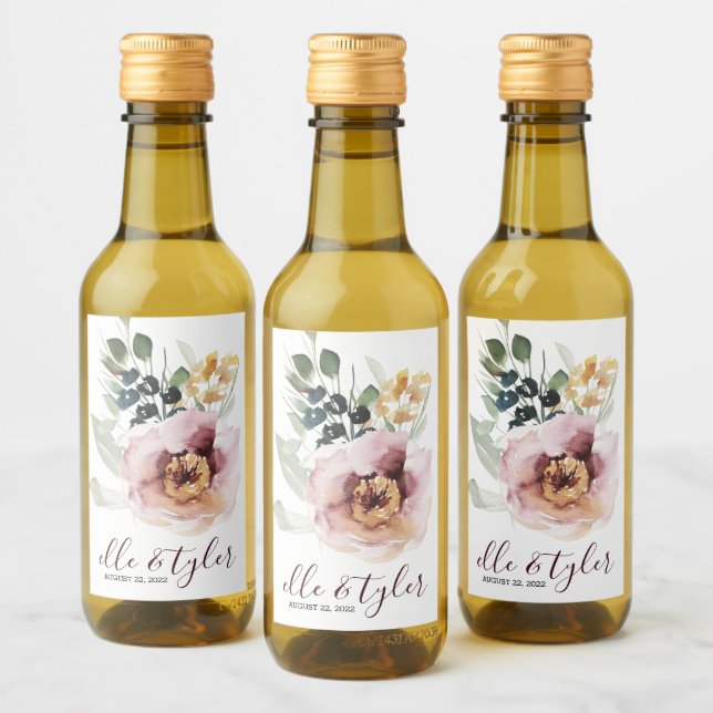 Rótulo de Garrafa de Vinho Miniatura de Casamento  (Garrafas)