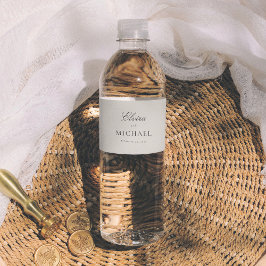 Rótulo De Garrafa De Vinho Minimalist Calligraphy Editorial Wedding