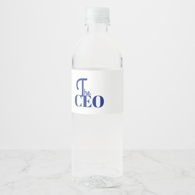 Rótulo De Garrafa De Vinho Modern Minimal The CEO Blue (Frente)