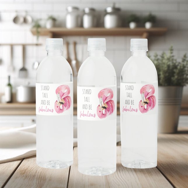 Rótulo De Garrafa De Vinho Moderno Exótico Altura E Fabuloso Flamingo BE (Criador carregado)