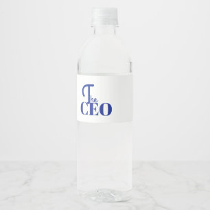 Rótulo De Garrafa De Vinho Moderno Minimal O CEO Azul
