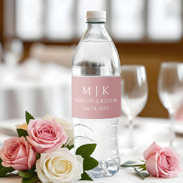 Rótulo De Garrafa De Vinho Monograma de Cunho Minimalista Moderno para Casame