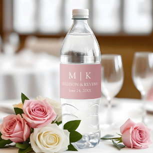 Rótulo De Garrafa De Vinho Monograma de Cunho Minimalista Moderno para Casame