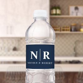 Rótulo De Garrafa De Vinho Monograma Personalizado de Casamento de Casais Ele