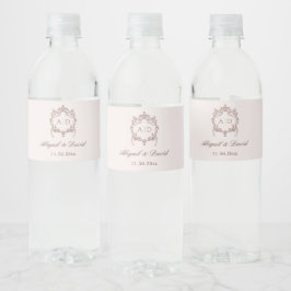 Rótulo De Garrafa De Vinho Monogramas Clássicos Vintage de Cimeira para Casam
