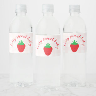 Rótulo De Garrafa De Vinho Morangos Doce Bebê Shower