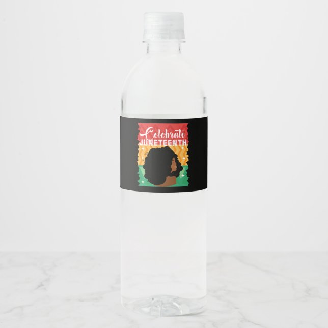 Rótulo De Garrafa De Vinho Mulheres Negras Juneteenth Celebram Dia da Indepen (Frente)