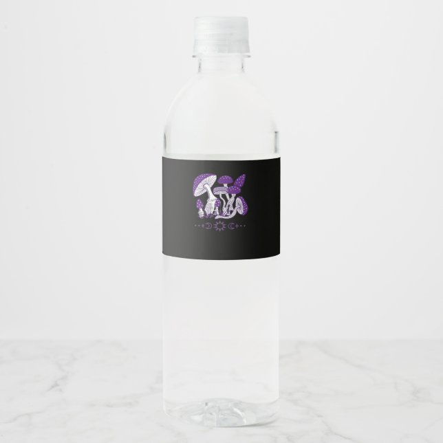 Rótulo De Garrafa De Vinho Mushroom Whimsigoth Vibes (Frente)
