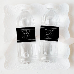 Rótulo De Garrafa De Vinho Nada de Luxo, Apenas Amor Casamento Minimalista Ca