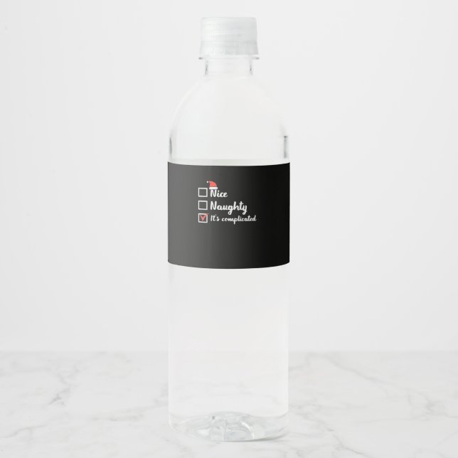 Rótulo De Garrafa De Vinho Natal Bom Mau Complicado  (Frente)