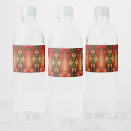 Rótulo De Garrafa De Vinho Natal Ornado com Vitral