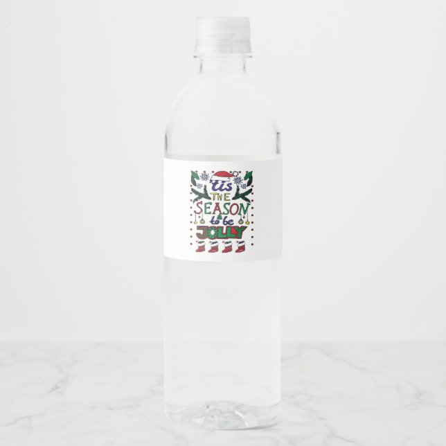 Rótulo De Garrafa De Vinho Natal Tis A Época (Frente)