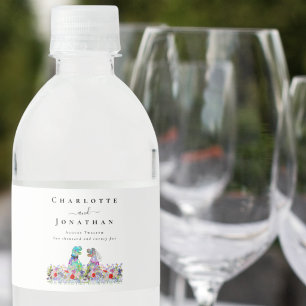 Rótulo De Garrafa De Vinho Noiva e Noivo Dinossauro Casamento Personalizado