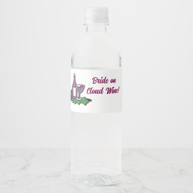 Rótulo De Garrafa De Vinho Noiva sobre o Vinho das Nuvens! (Frente)