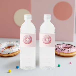 Rótulo De Garrafa De Vinho Noivado de Rosquinha Rosa Pastel da Hora Mais Doce