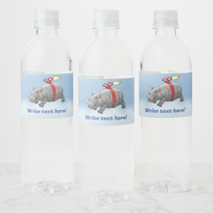 Rótulo De Garrafa De Vinho O Fantástico Hippo