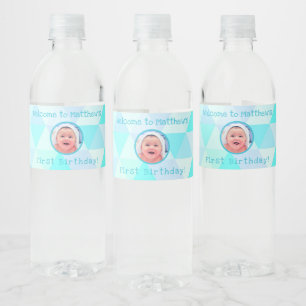 Rótulo De Garrafa De Vinho O Primeiro Aniversário do Baby Boy Rótulo da á