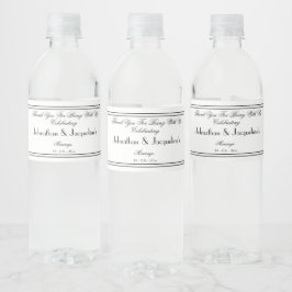 Rótulo De Garrafa De Vinho Obrigado A Favor Do Casamento Romântico Elegante